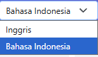 Menu dropdown bahasa antarmuka MetaFast