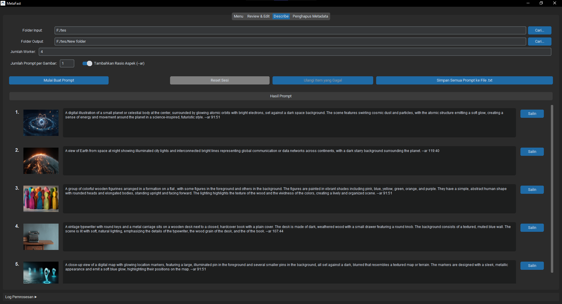 Fitur Image to Prompt MetaFast